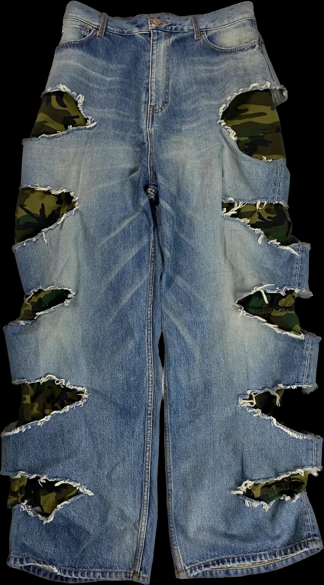 Balenciaga Slashed Camo Denim