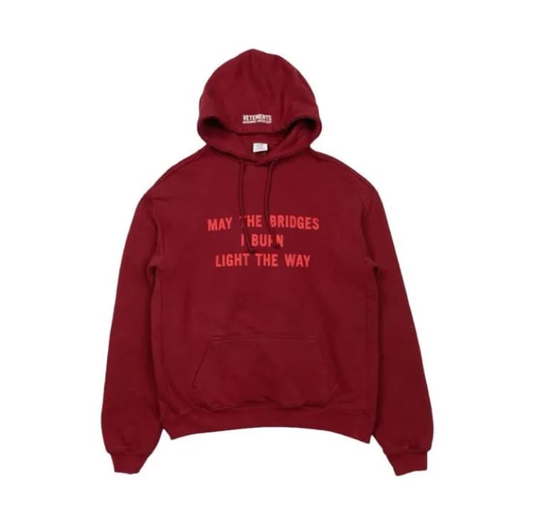 Vetements May The Bridges I Burn Hoodie - JoyaGoo Spreadsheet