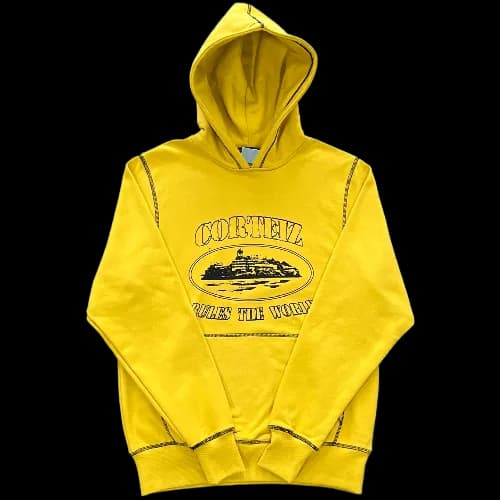 corteiz hoodie Alcatraz topstitching yellow - JoyaGoo Spreadsheet