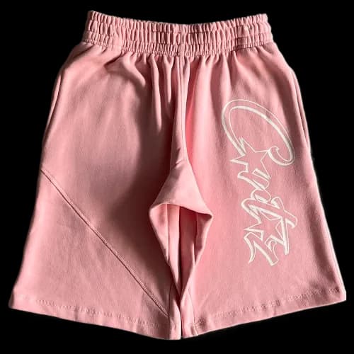 corteiz shorts pink letter