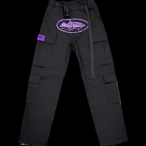 Corteiz pants cargo Black Purple Logo - JoyaGoo Spreadsheet