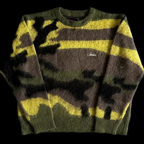 corteiz crewneck Mohair Camo Knitted