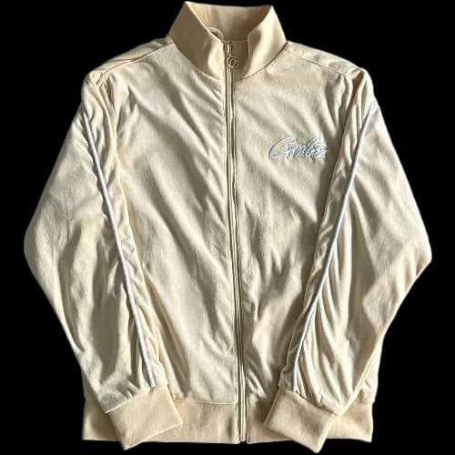 corteiz zip up hoodie Velor tracksuit – Cream