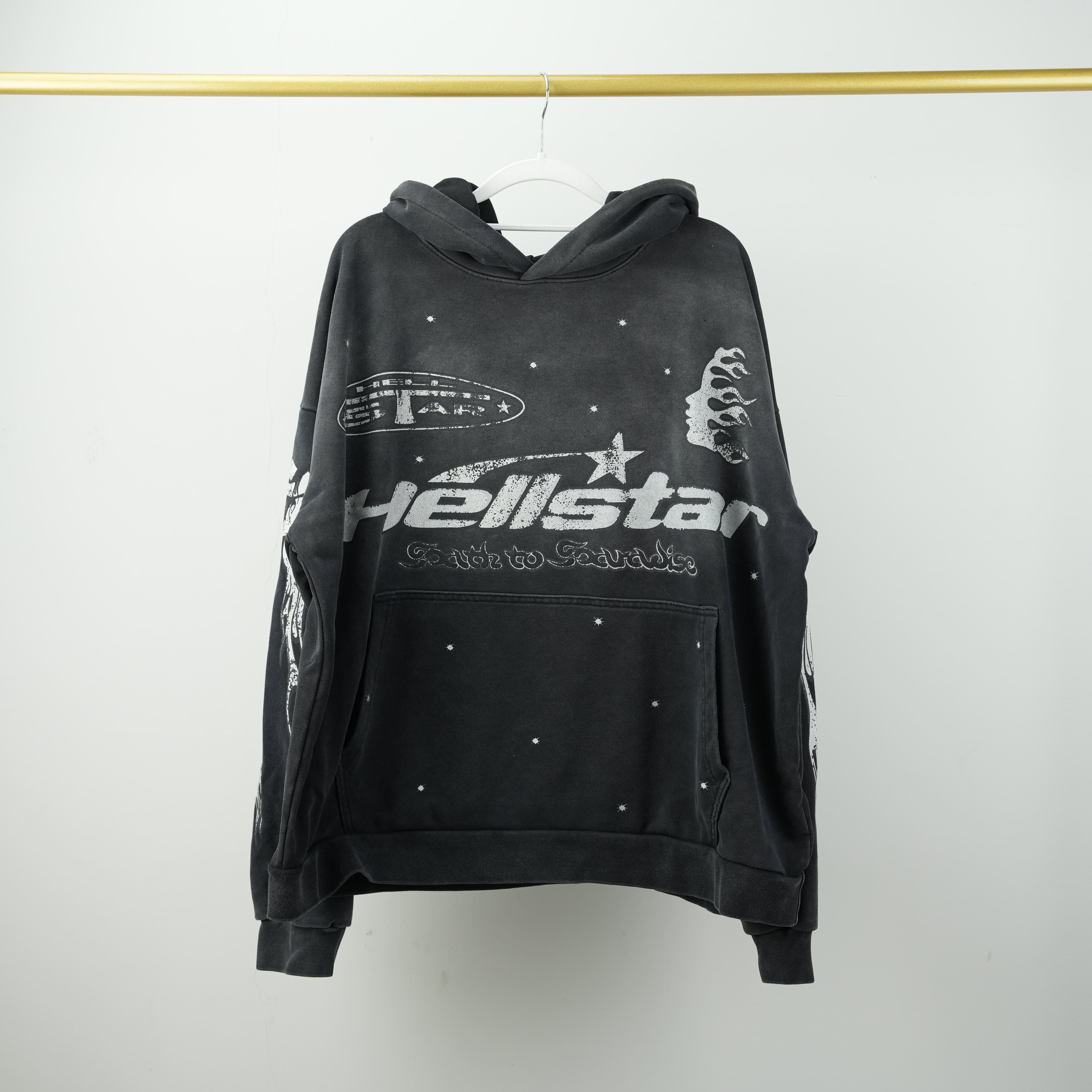 Hellstar Racer Hoodie Sweatshirt Vintage Black - JoyaGoo Spreadsheet