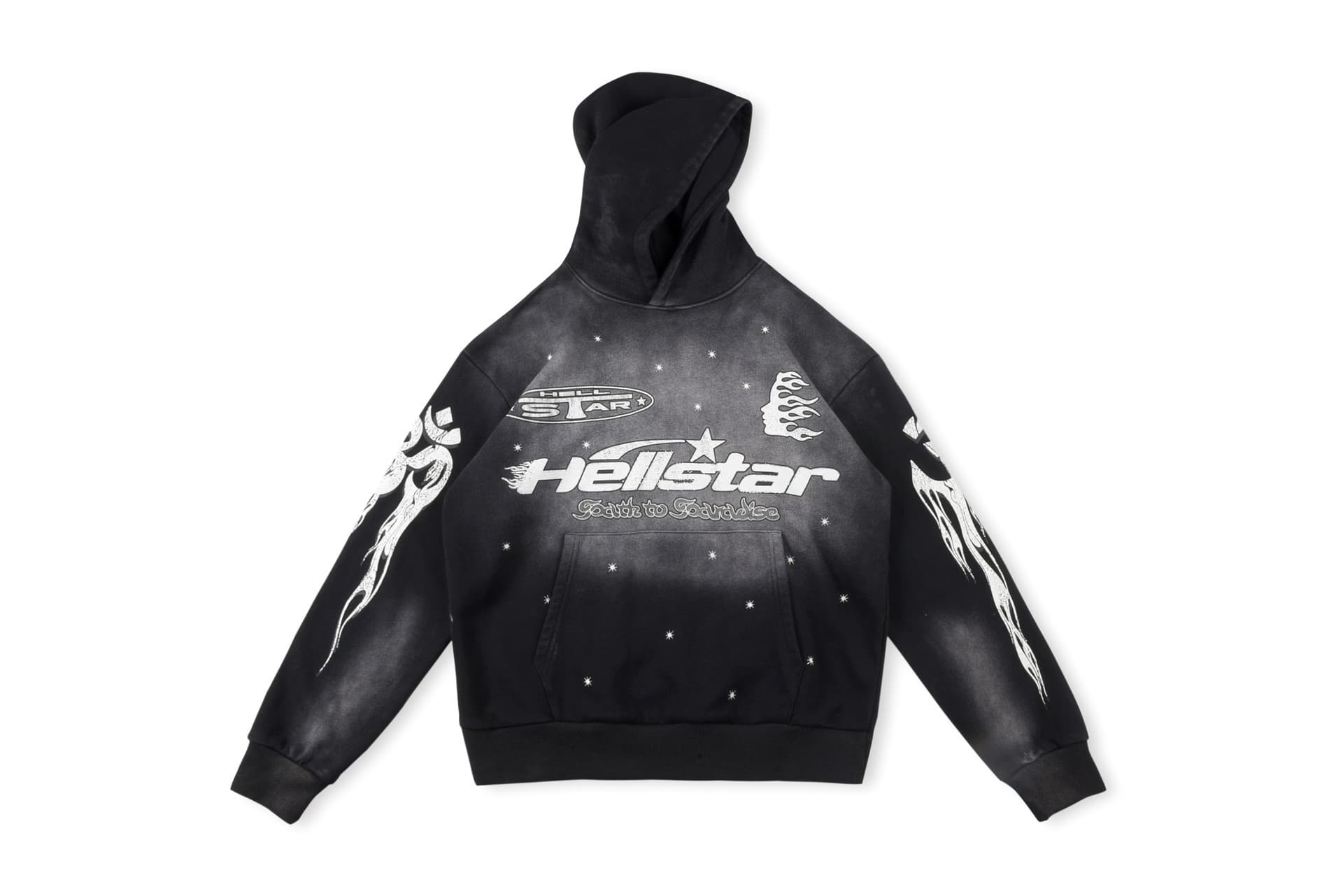 Pure cotton coat European and American style big talker retro distressed hell XINGX printed flame KIRIN arm hoodie sweater - JoyaGoo Spreadsheet