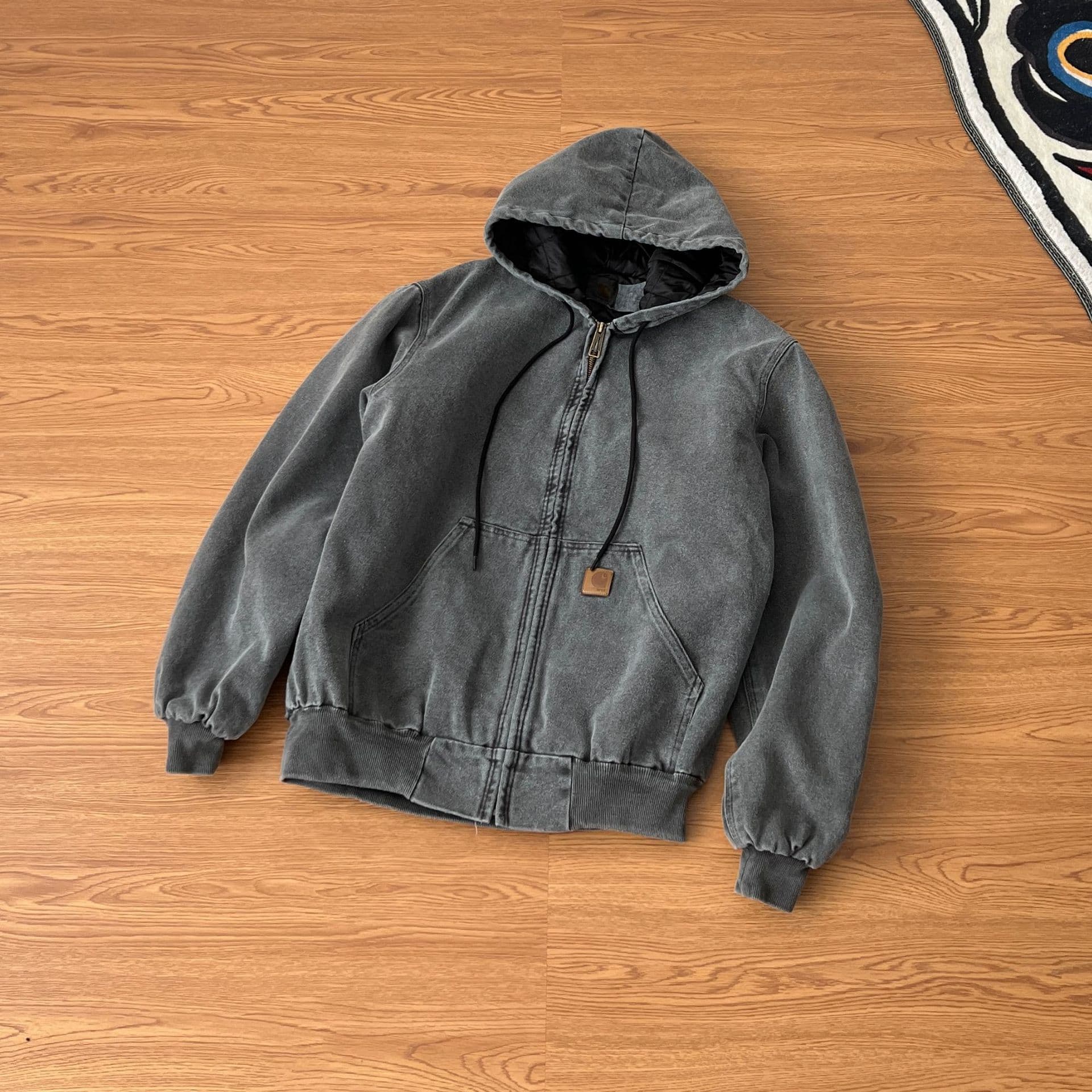 Real shot card J130 American hooded mid-ancient washed distressed canvas cotton jacket coat men and women same style couple VINT - JoyaGoo Spreadsheet