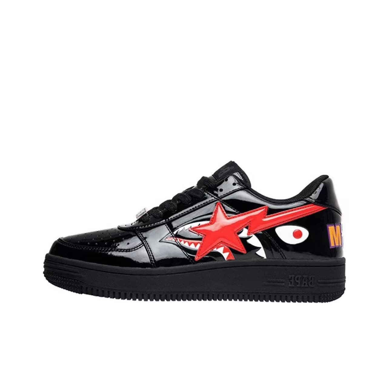 BAPESTA SK8 DUNK street trend black and white shark couple vibe low-top casual sneakers board shoes