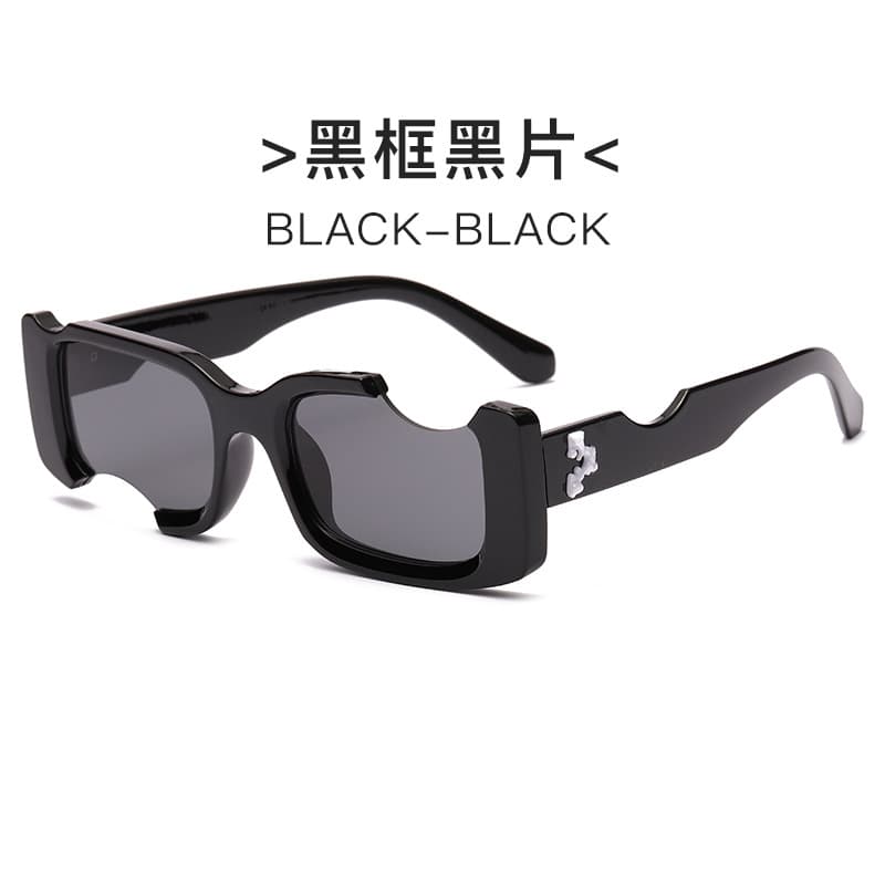 New European and American personalized notched sunglasses Street shooting catwalk fashion sunglasses cross-border Fashion men and women sun glasses