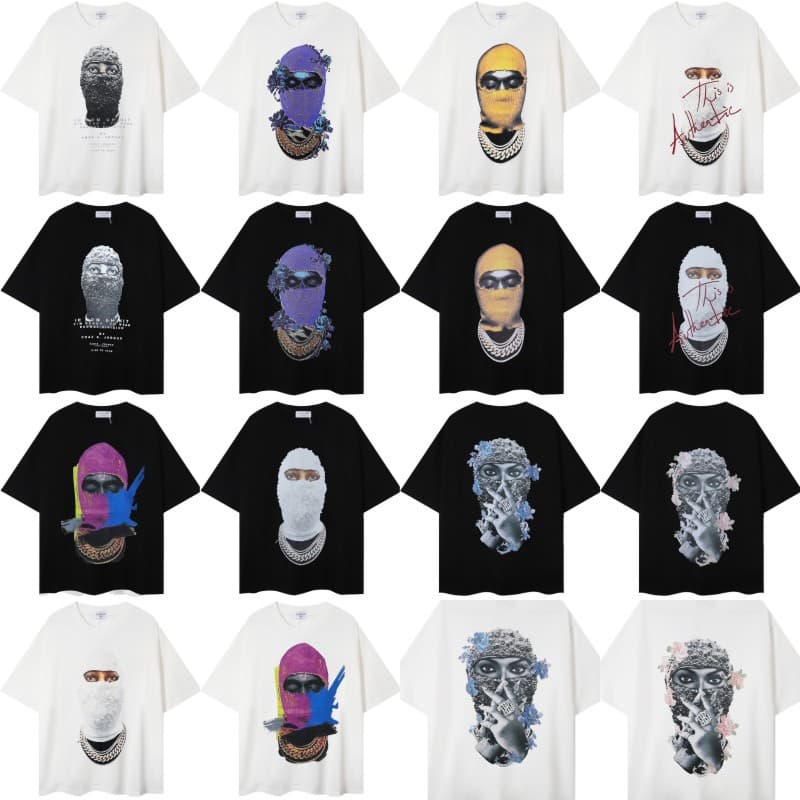 American IH NOM UH NIT Stranger Things Masked Man Trendy Brand Short Sleeve Men's ins High Street Summer T-shirt Women - JoyaGoo Spreadsheet