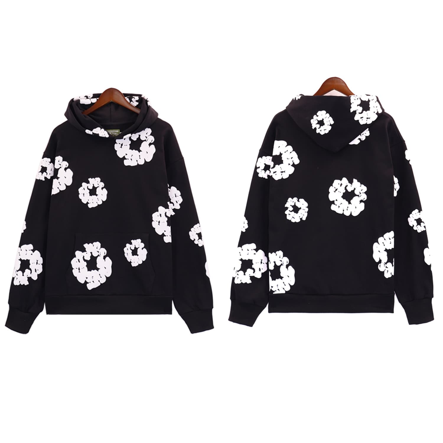 秋冬季新款情侣套装卫衣长裤加绒卫衣DENIM 主线木棉花美式连帽衫 - JoyaGoo Spreadsheet