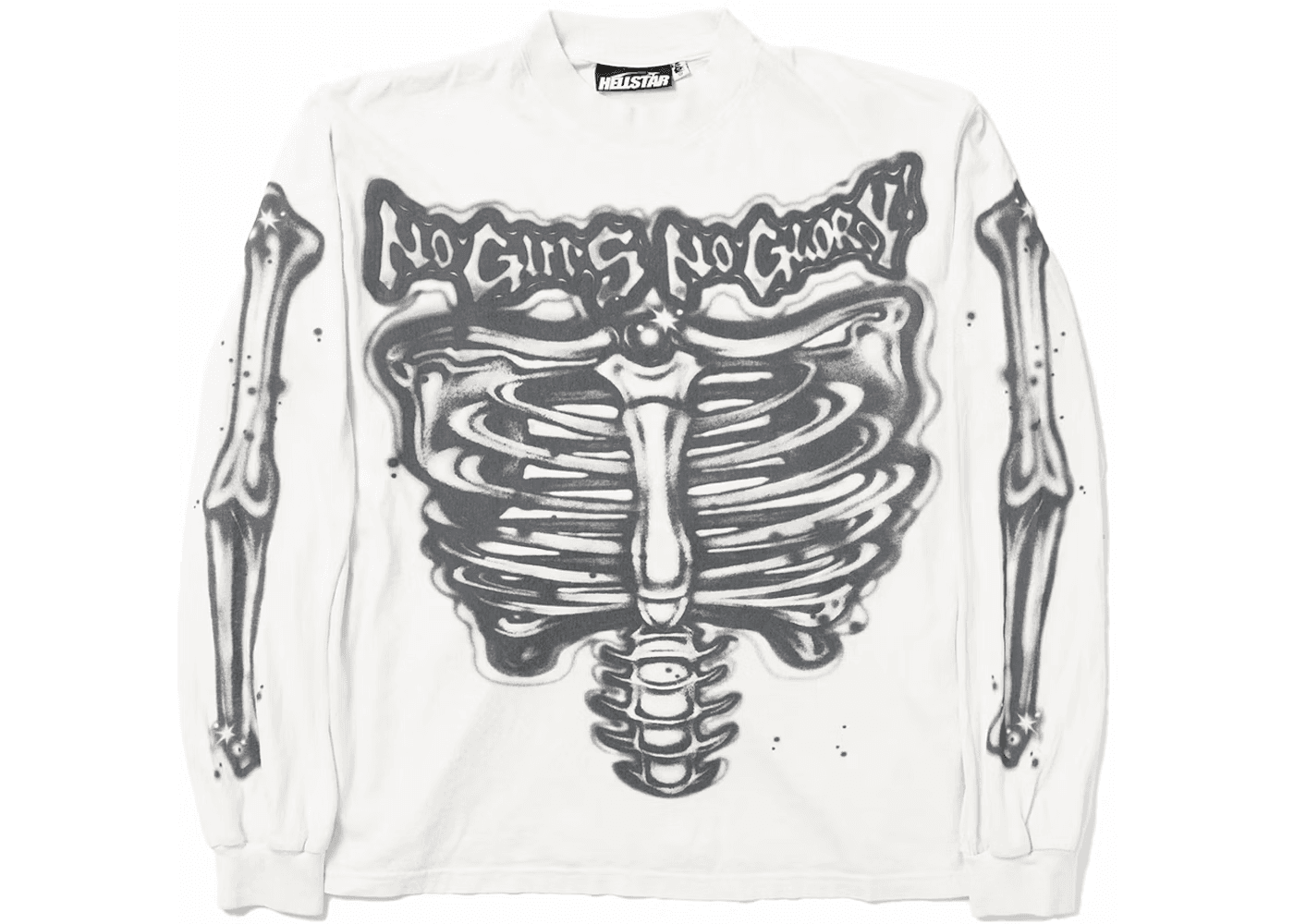 Hellstar Airbrushed Bones Longsleeve White - JoyaGoo Spreadsheet