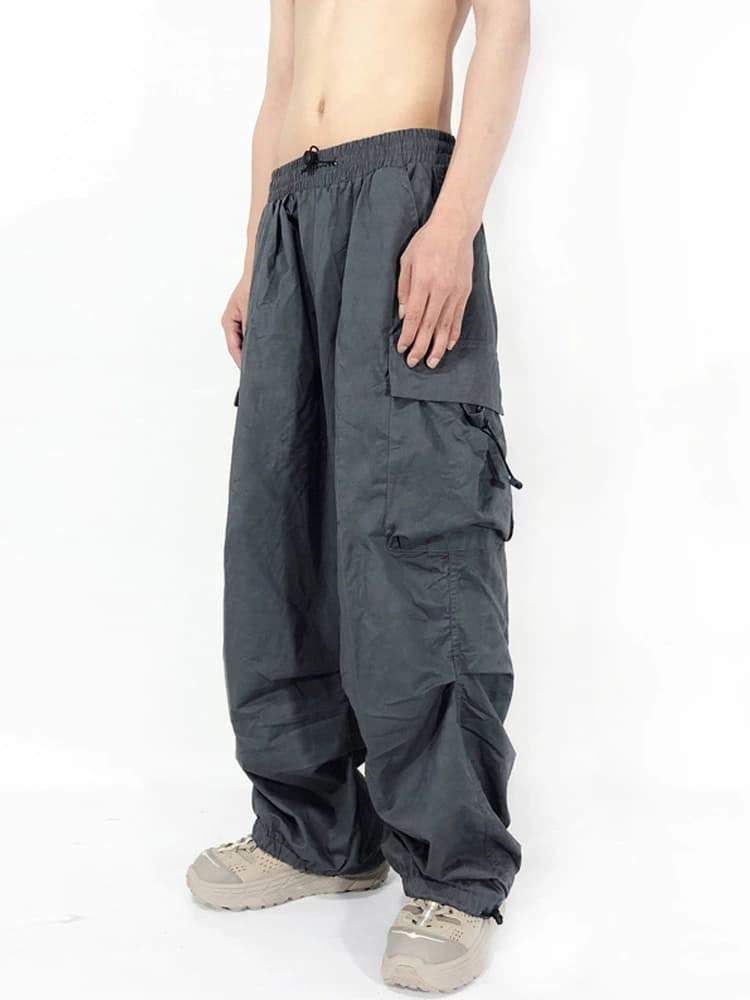 Overalls men's trendy brand ins high street drawstring hip-hop loose straight leg wide-leg drape street casual trousers - JoyaGoo Spreadsheet