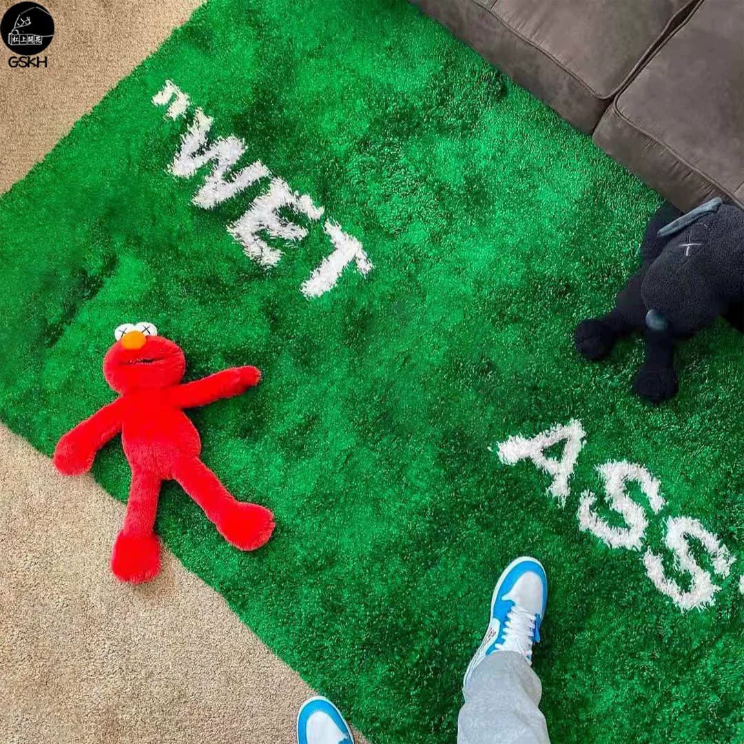 Wet Grass GRASS WET Joint Green Grass Carpet Trendy Brand Long Plush Furniture Fashion Living Room Decoration European Style Ins Style - JoyaGoo Spreadsheet