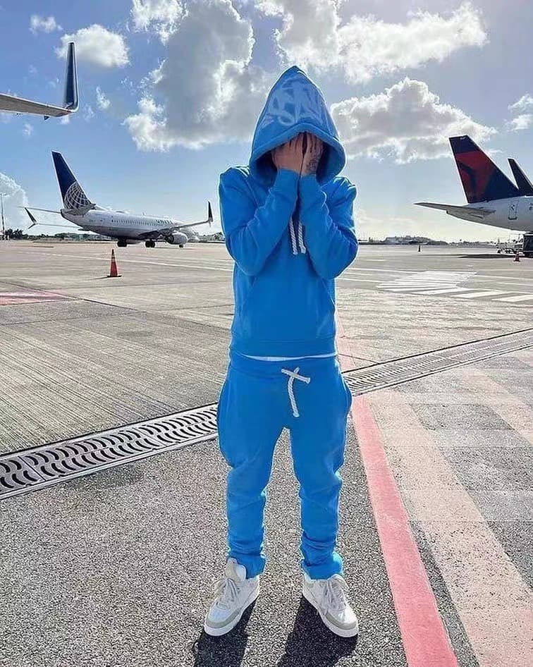 Drill Syna World Tracksuit American hip-hop hooded plus velvet sweatshirt men's trendy sports suit - JoyaGoo Spreadsheet