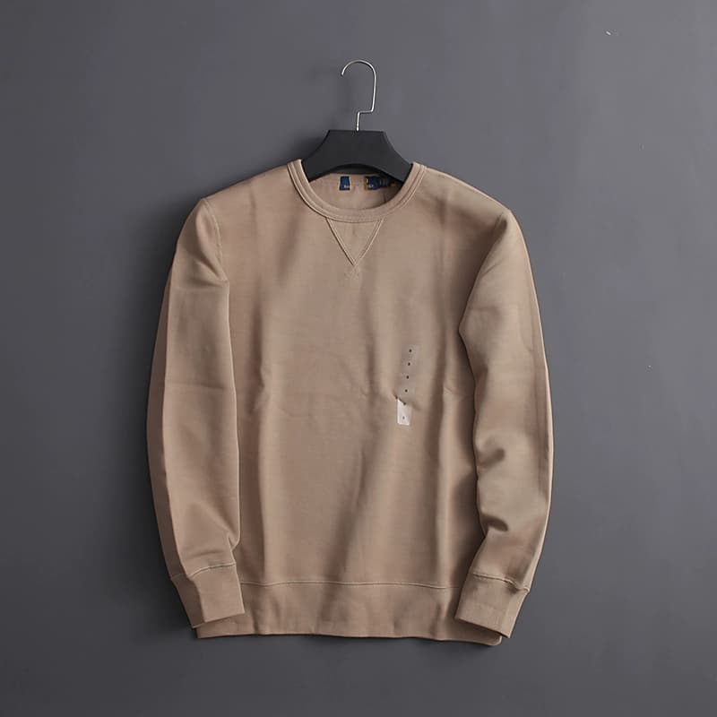 European and American classic solid color basic double-sided cloth retro heavy industry simple round neck sweater