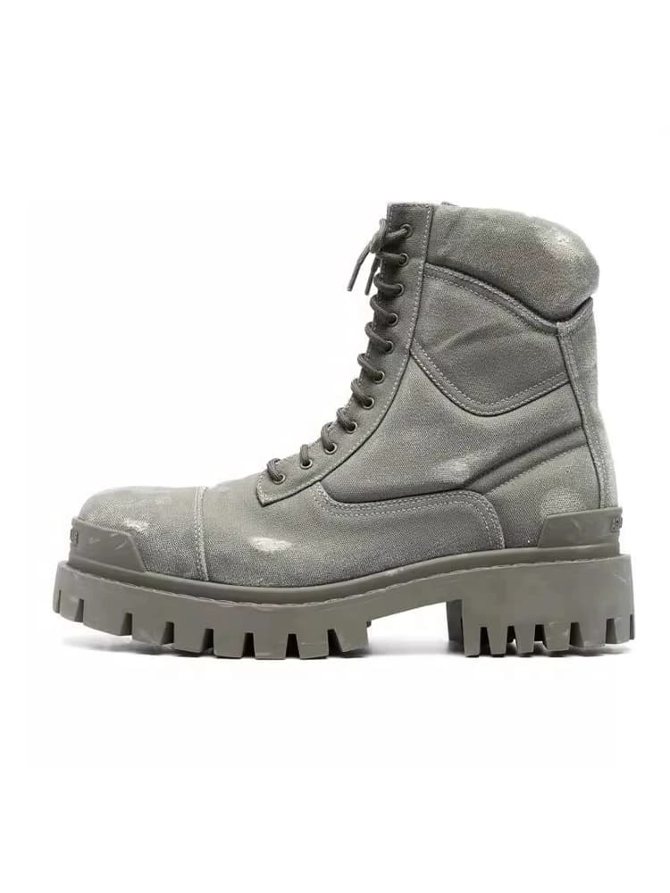 2024 new trendy brand zipper heightened men's boots thick-soled work boots short boots old damaged denim Martin boots trend - JoyaGoo Spreadsheet