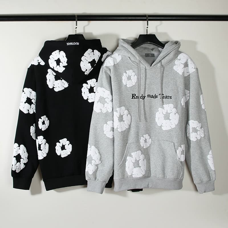 2024 American high street style foamed kapok embroidered English letters graffiti hooded sweatshirt for men and women couples jacket - JoyaGoo Spreadsheet
