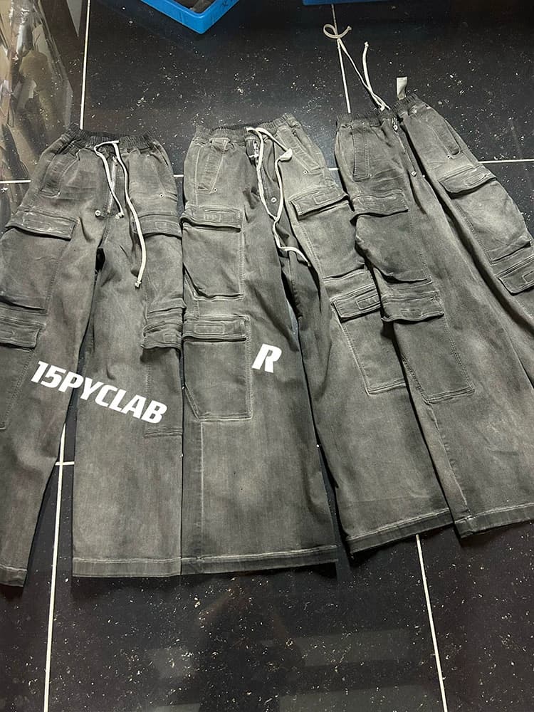Original version RO main line 23SSBela Cargo heavy industry dirty wash smoke gray mop Cargo jeans - JoyaGoo Spreadsheet