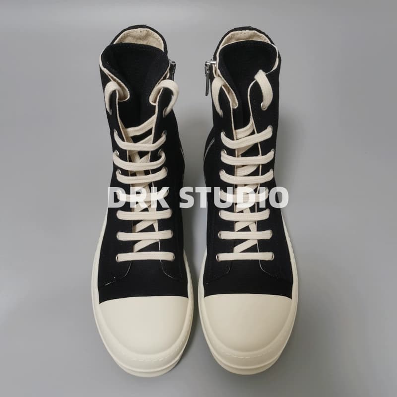 D's homemade 19ssRO sub-line black and white canvas high-top shoes milky bottom double-line men and women couple shoes dark trendy shoes - JoyaGoo Spreadsheet