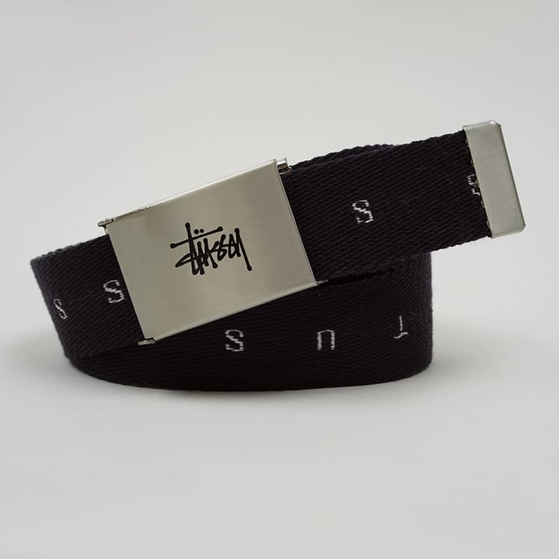 European and American trendy brand men's canvas belt letter casual braided belt versatile pure cotton thin youth student belt