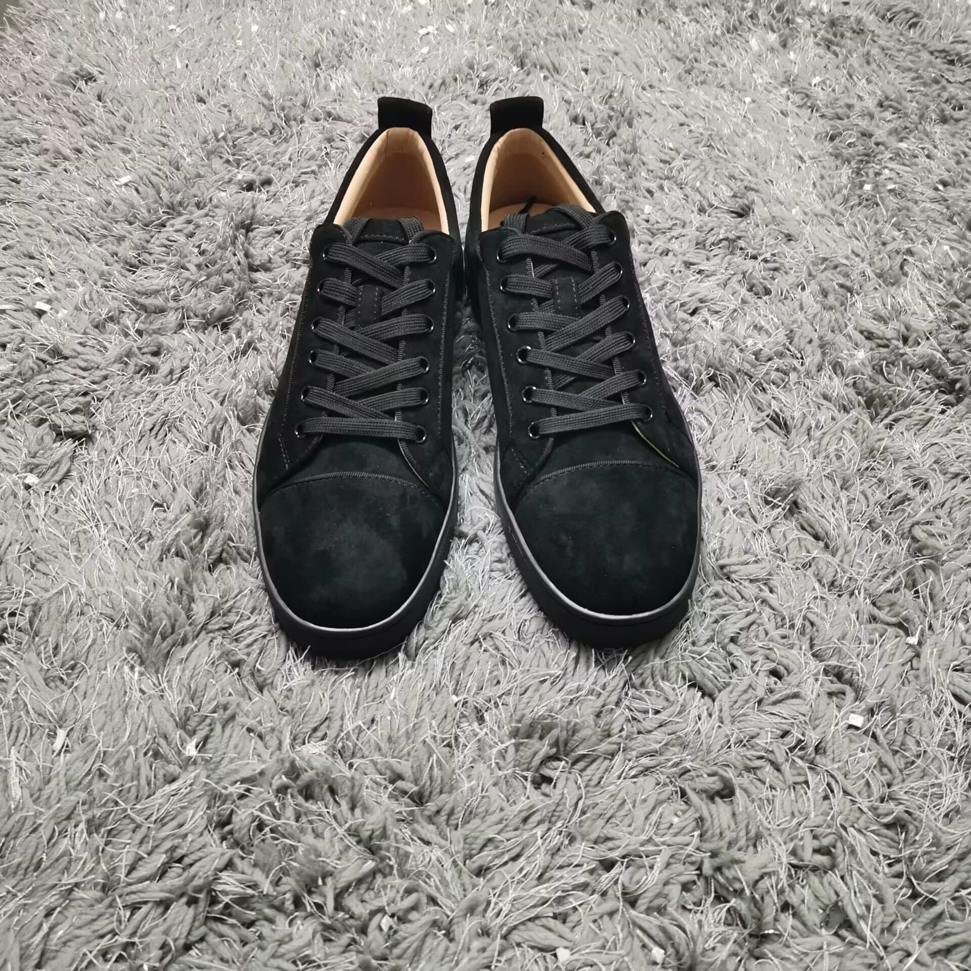 European and American trendy men's shoes CL low-top shoes casual sneakers lace-up youth trendy CL men's shoes solid color glossy red bottom shoes