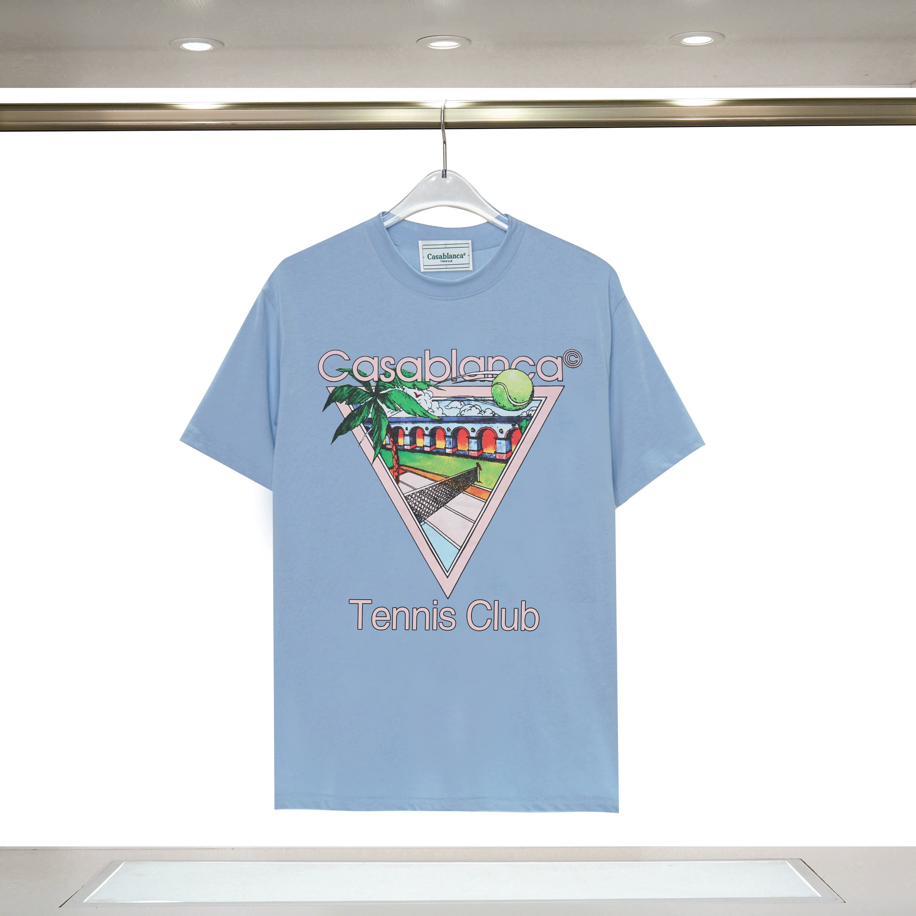 European style niche trendy landscape printing men women's summer T-shirt 220g heavy cotton loose short sleeve t shirt - JoyaGoo Spreadsheet