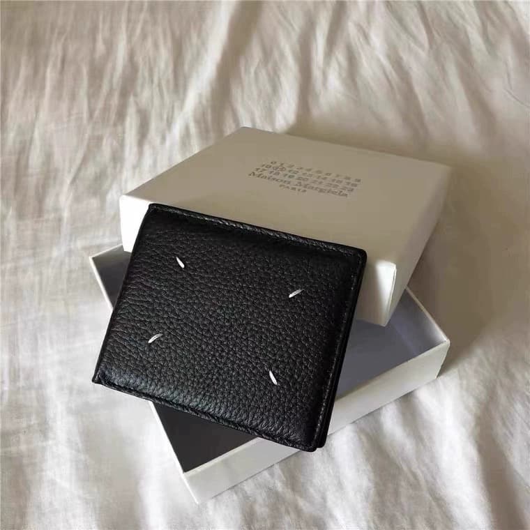 E1even7Margie style multi-card slots lychee grain first layer cowhide folding wallet