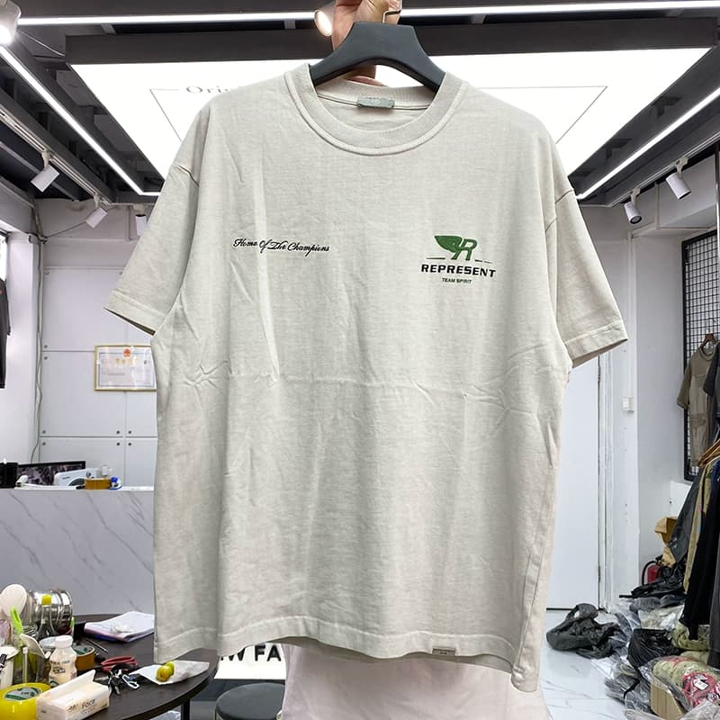 REPRESENT MAN embroidered small letters high street washed old retro loose hip-hop men and women short-sleeved T-shirt summer - JoyaGoo Spreadsheet