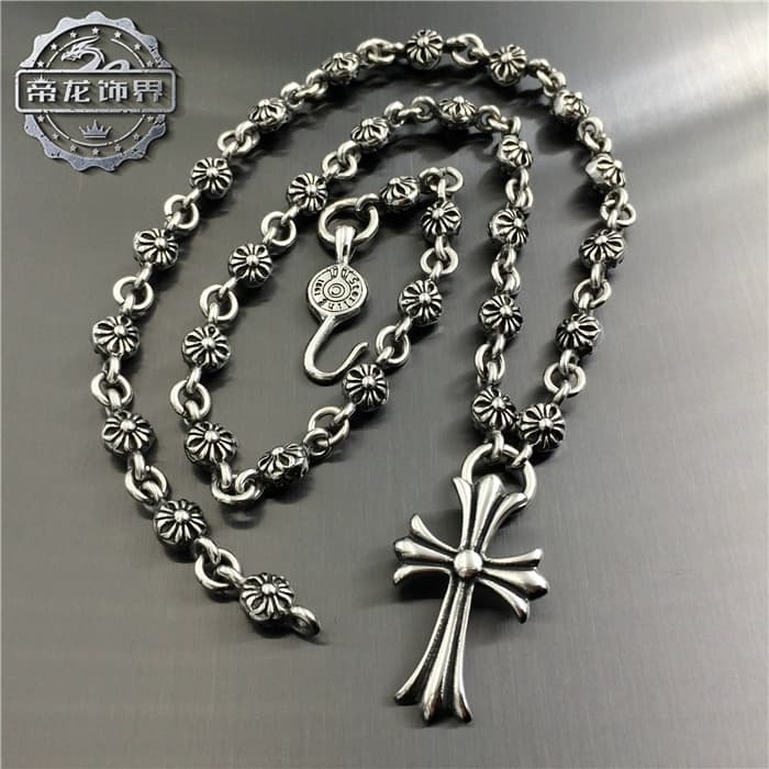 European and American retro cross titanium steel pendant necklace set chain personality men and women rock domineering punk accessories