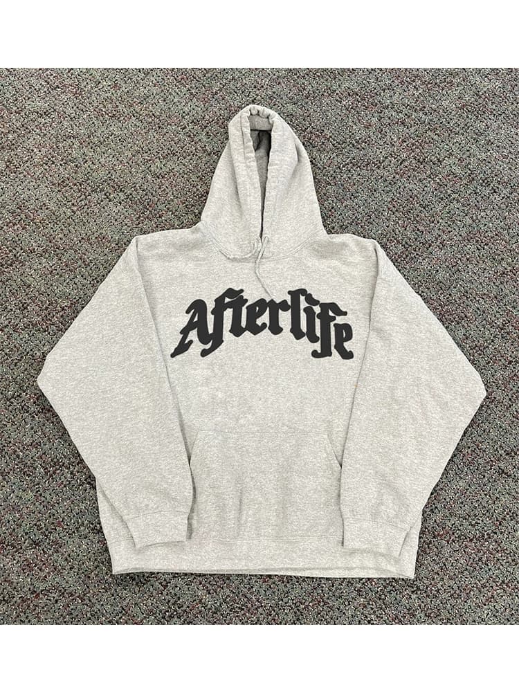 Angel letter print heavy hooded sweatshirt American retro street West Coast lazy style men and women couple tops - JoyaGoo Spreadsheet