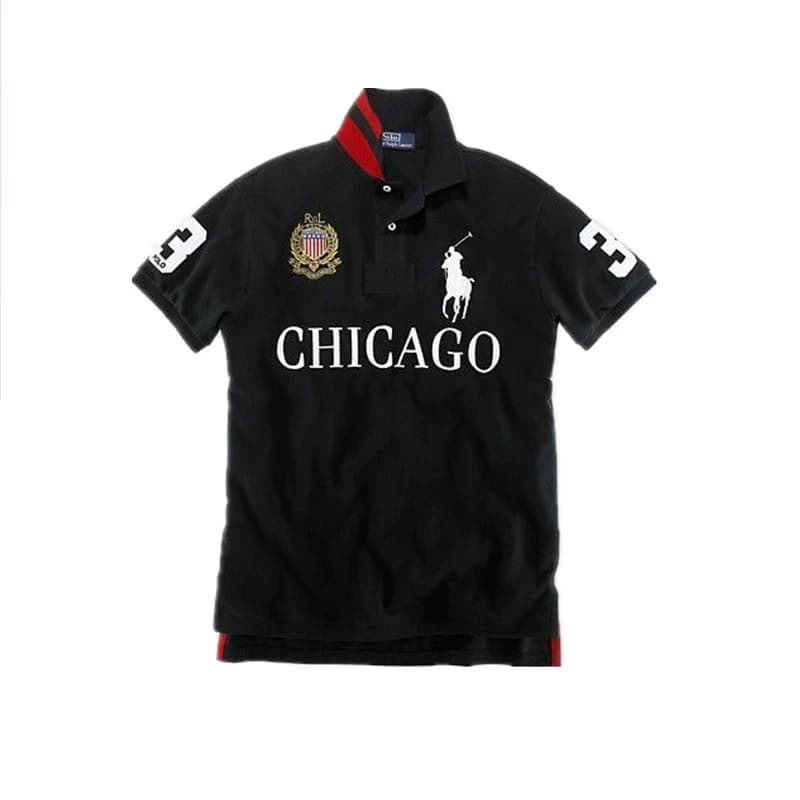 Summer city men's sports polo shirt large size t-shirt stand collar retro high value top casual short-sleeved t-shirt men