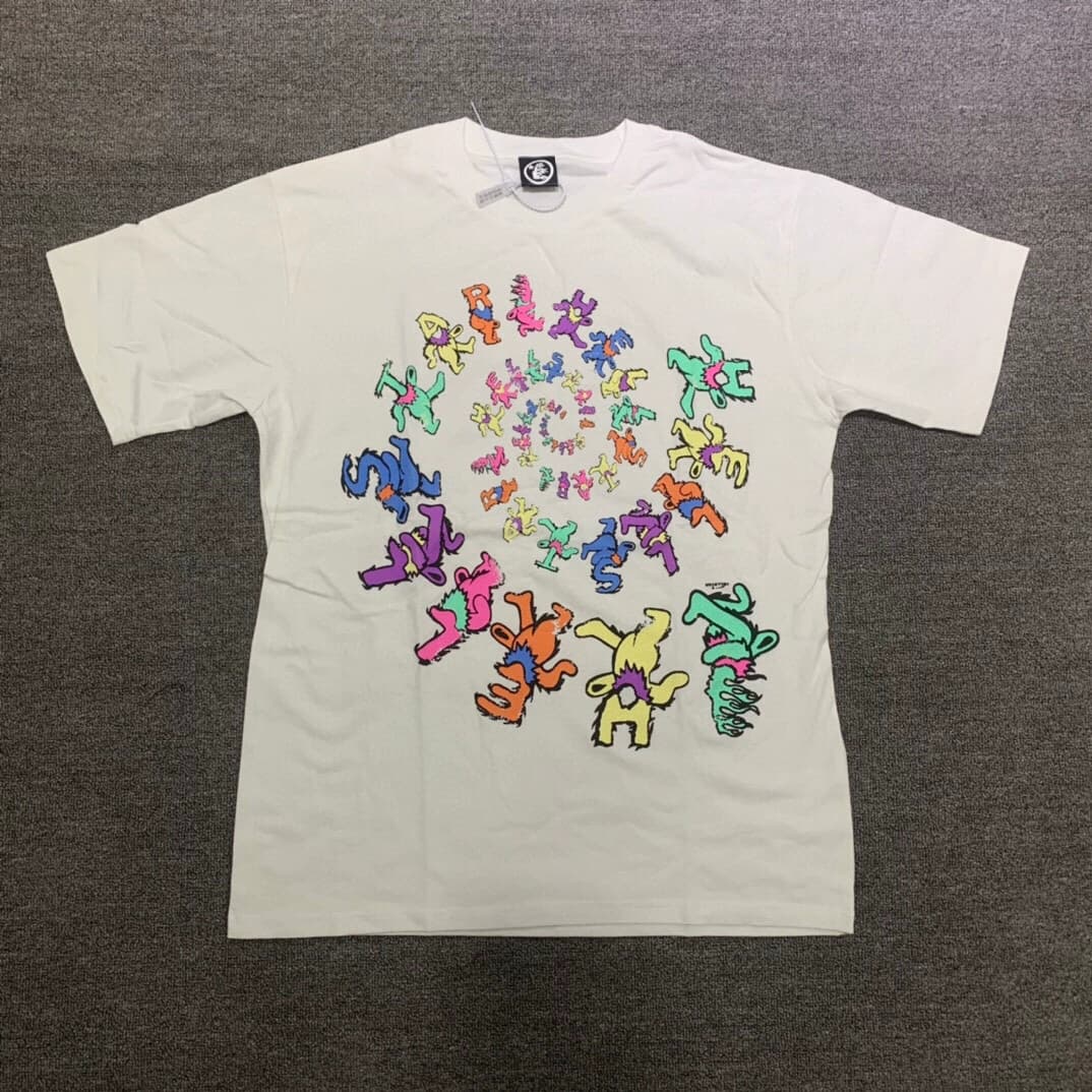 Hellstar Dancing Stars Tee rotating letter bear men and women short-sleeved T-shirt - JoyaGoo Spreadsheet