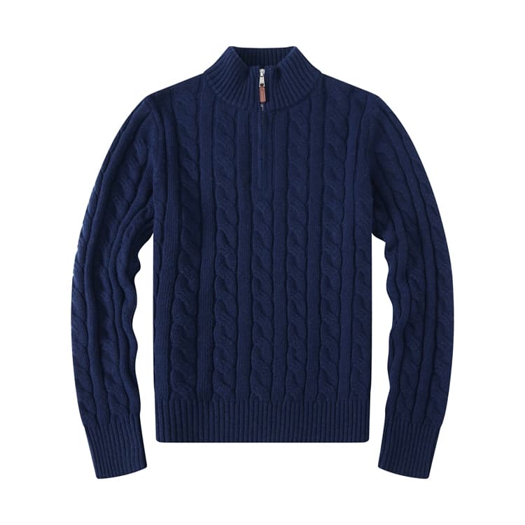 Fall Winter men sweater horse logo half zipper thickening cable-knit pullover casual thickening wool sweater tide - JoyaGoo Spreadsheet