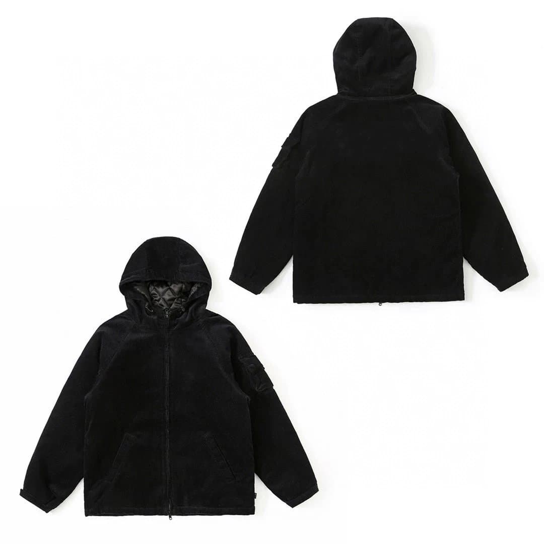 Independent original fashion brand nksup 22ss week14 arc corduroy hooded jacket letter embroidery joint model corduroy zipper hooded jacket coat gx - JoyaGoo Spreadsheet