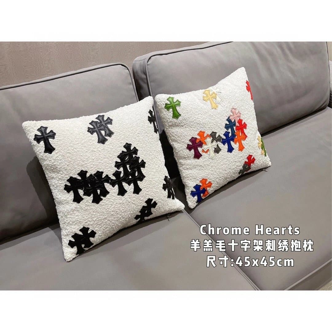 Chrome Hearts lamb wool cross embroidered pillow Size: 45x45cm - JoyaGoo Spreadsheet