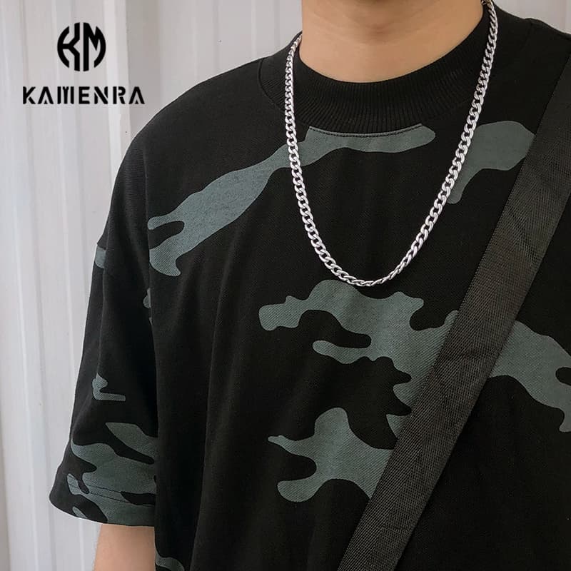 Carmen tide brand ins net red titanium steel chain personality Cuban chain fashion all-match cold style men and women necklace jewelry - JoyaGoo Spreadsheet