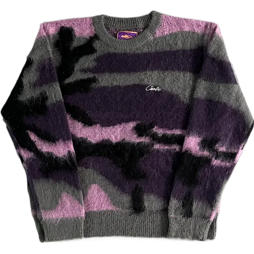 CORTEIZ CREWNECK MOHAIR PURPLE CAMO KNITTED – photo 2