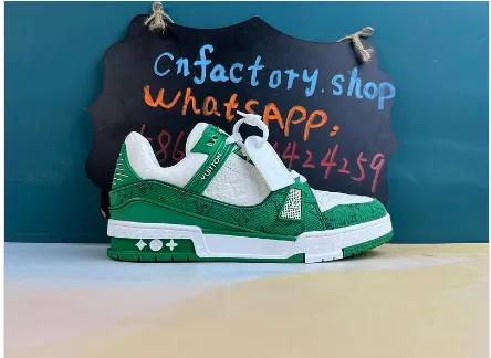 Lv Trainer Green Monogram Denim White – photo 2