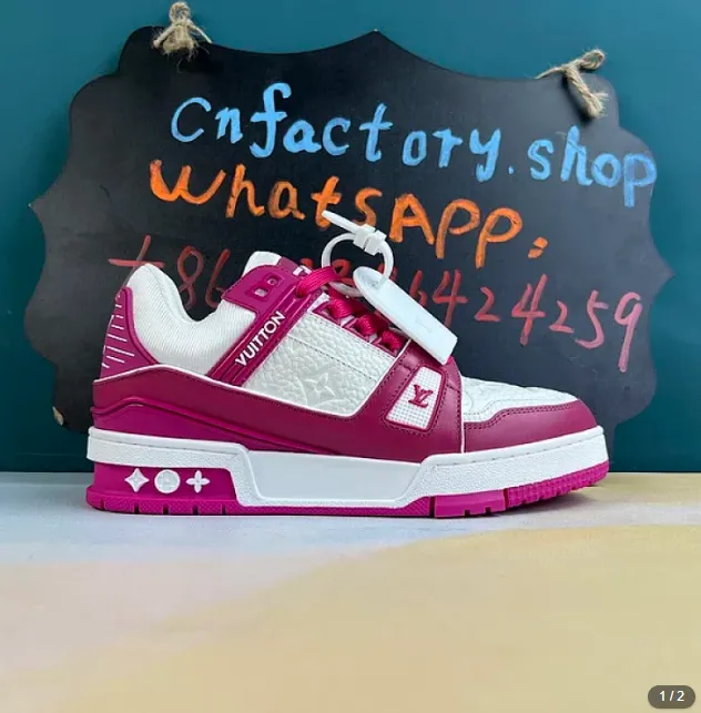Lv Trainer Low White Fuchsia – photo 2