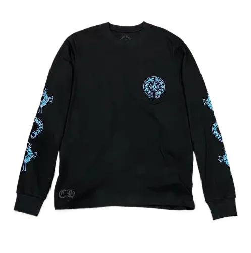 CHROME HEARTS BLUE LOGO LONG SLEEVE TEE – photo 2