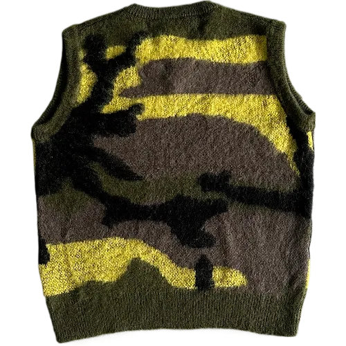 corteiz gilet Mohair Knit Green Yellow Brown Camo – photo 2