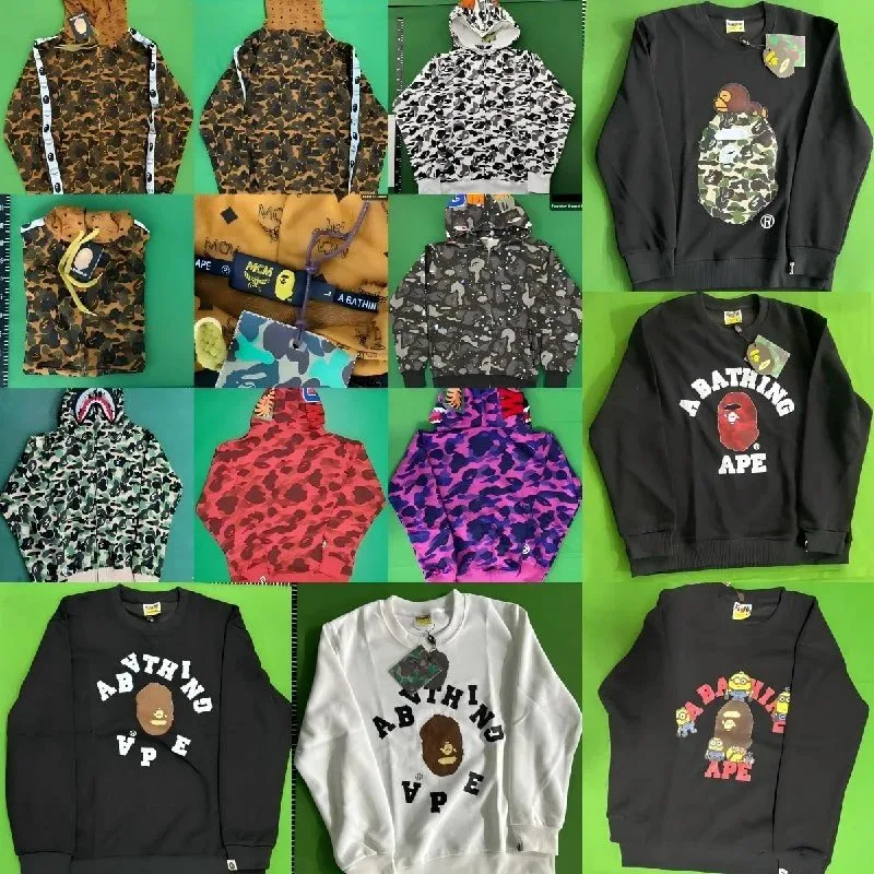 Bape-Style Camo Hoodie & Sweatshirt Collection